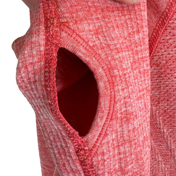 Athleta Pink Coral Salmon Mock Neck Lightweight 1/4 Zip Stretchy Pullover Size S - Picture 5 of 6